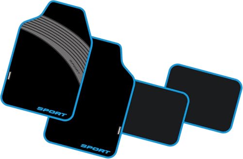 Enerfero Alfombrillas Coche,Juego Alfombrillas Coche Goma Universales Alfombra de Moqueta para Vehículo, Antideslizantes 4 Piezas,Delanteras 64x44cm,Traseras 43x30cm Negro