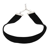 20mm/0.8 Inch width Classic Plain Gothic Black Velvet Choker Necklace,Valentines Day Birthday Gifts For Girls Women, Halloween Cosplay Velour Collar Jewelry