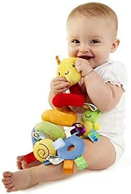 CaCaCook Baby Spiral Activity Hanging Toys, Stroller Toys, Car Seat Toy Pram Toy, Kids Toys Infant Baby Worm Crib Bed Around Rattle Bell Cartoon Insect Stroller Hanging Rattle Toy for Car Seat Crib
