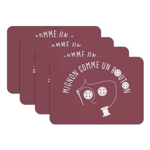 Set de table rouge dessous caoutchouc pour protéger de la chaleur - 2