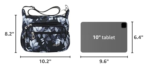 Image of Crossbody Bags for Women Multi Pocket Shoulder Bag Waterproof Nylon Messenger Purses and Handbags