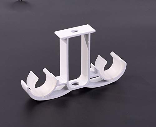 Guard 2 Pack Double Curtain Rod Brackets,Ceiling Mount Bracket,Aluminum Alloy Double Curtain Drapery Rod Brackets for 28-32mm/1.1-1.25 Inch Diameter Rod,Ivory White Finish