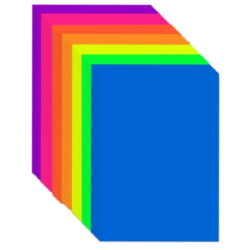 Construction Paper 9x12 in 70 Sheets Set of 7 Colors Neon Fluorescent 178GSM/65LB Heavyweight Construction Paperfor Crafts Arts School Classroom Art Supplies Assorted Colors Bulk Paper