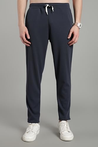 Image of SWADESI STUFF Men's Cotton Blend Track Pants, Black, Comfort Fit with Drawstring, Side Pockets for Regular Wear, Sports, Joggers
