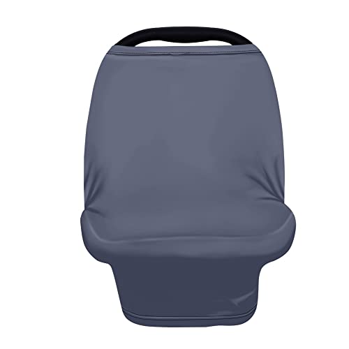 Image of Solid Color Car Seat Nursing Breastfeeding Cover, Multi Use Cover Cozy Carseat Canopy Cover, Infant Babies Stroller Cover,Ultra Soft Stretchy Nurse Gifts Navy Black Breastfeeding Cover