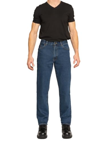 FULL BLUE 5 Pocket Denim Jeans, Regular Fit, Straight Legs, Sits at Waist, Medium Wash4