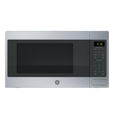 Image of GE Countertop Microwave Oven, 1,150-watt Capacity, 1.6 Cubic Ft., 8 Auto Setting Cooking Settings, Child-Lock Technology, Kitchen Essentials for the Countertop, Dorm Room or Apartment, Stainless Steel