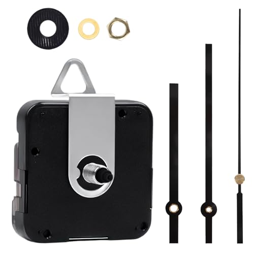 QLOUNI Ultra Silent Quartz Clock Movement, Clock Mechanisms with Hands Battery Powered, Wall Clock Mechanism Motor Replacement DIY Repair Parts, 2/5 Inch Maximum Dial Thick