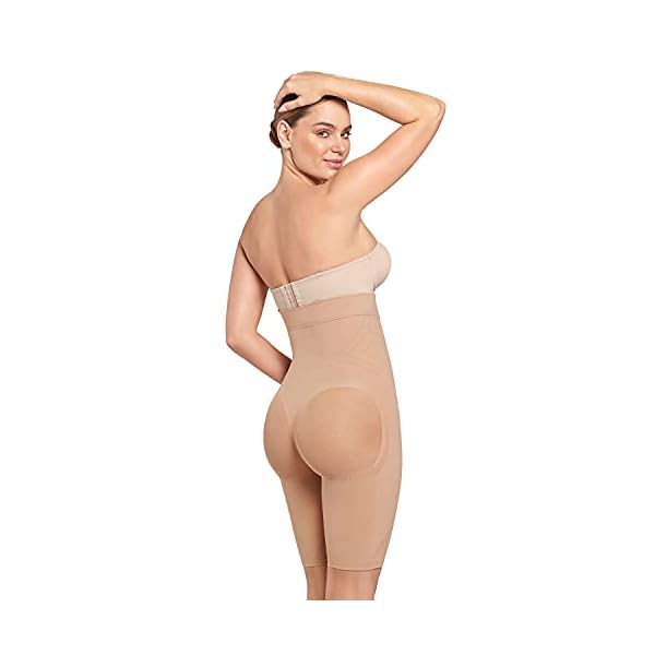 Leonisa-Tummy-Control-Shaper-Short-for-Women-with-high-Waisted-and-Butt-Lifter Leonisa Womens Seamless High Waist Shapewear with Thigh Compression,Beige,Medium