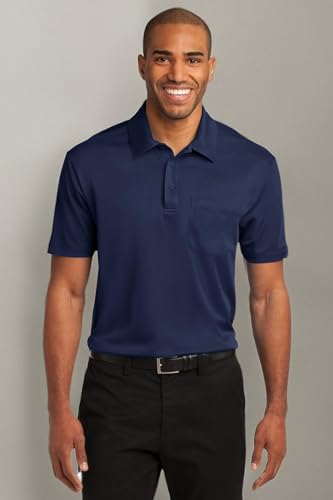Camiseta polo Port Authority Silk Touch Performance con bolsillo para hombre miniatura 2