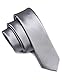 JEMYGINS Krawatte Herren Schmale 5CM Satin Silber in Seide Hochzeit Schlips