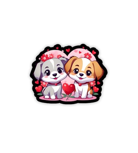 Image of Gift Me Bazar Cute Animal Wooden Fridge Magnet for Home, Kitchen and Office Decoration | Animal Lover Gift | Cartoon Theme Magnet for Kids (Cute 2 Dogs)