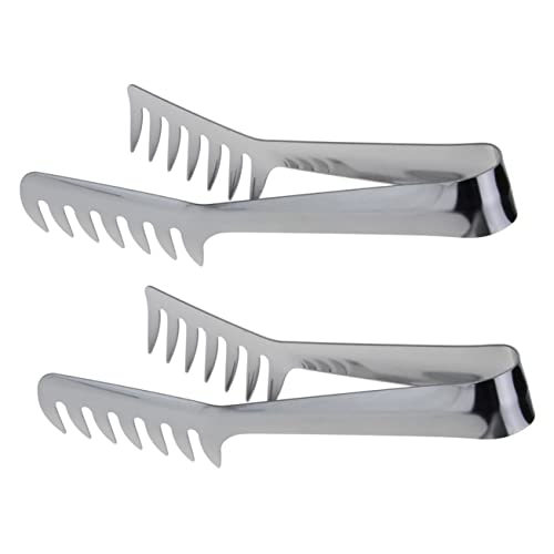 LIGIGWASH 2piezas Pinzas Para Pasta De Acero Inoxidable Antiadherentes Para Servir Espaguetis y Fideos Cocina