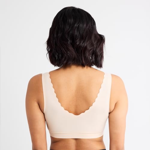 Floatley Cozy Scalloped Bra Comfort Wirefree Full Coverage Seamless Bra with Embedded Pad for Women3