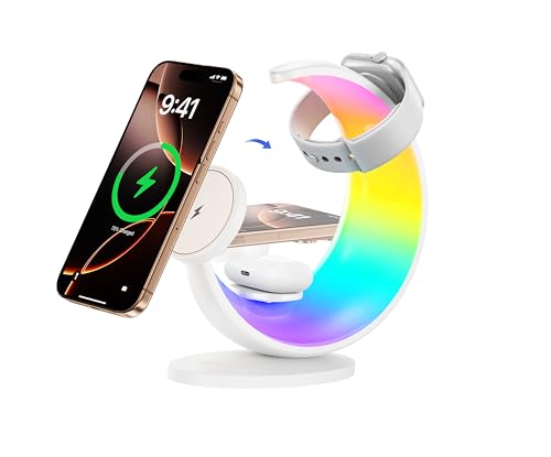 3 in 1 Magnetic Wireless Charging Station, Moon-Design