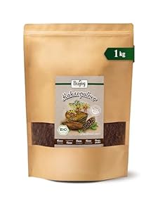 Biojoy BIO-Kakaopulver (1 kg), naturbelassen und ohne Zuckerzusatz (Theobroma cacao)