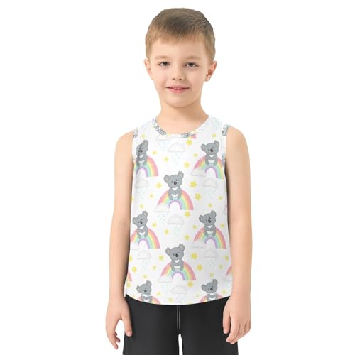 J JOYSAY Rainbow Stars Koala Boys Tank Top Sleeveless Muscle Shirts Quick Dry Kids T-Shirts 3-15T2