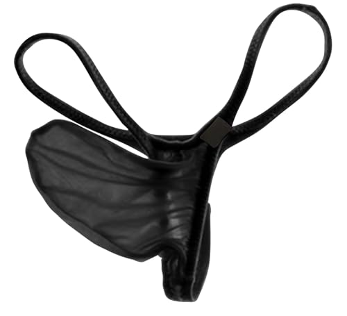 Faringoto Herren-Stringtanga-Unterwäsche – Sexy Mode-Tasche mit niedriger Taille, ultradünn, atmungsaktiv und dehnbar, Schwarz, X-Large