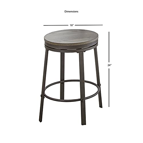 Steve Silver Portland Stool Counter Chair, Constructed Of Iron And Asian Ash Veneer, Mdf, 16 X 16 X 24 In #TOP3