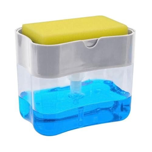 La Mejor Selección de Dispensador de jabón para comprar hoy. 47 CHIC-FANTASY Dispensador de jabón para Cocina con Soporte de Esponja 2 en 1 385ml