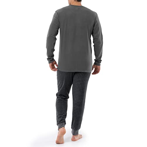 Joseph Abboud Men's Drop Needle Waffle Knit Fleece 2 Piece Sleep Pajama Set2