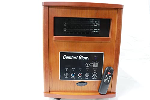 Comfort Glow Deluxe Model Infrared Space Heater, Length: 18.75In, Width: 13.3In, Height: 17.5In, Chestnut Oak #TOP1