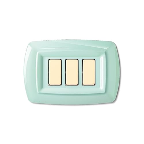 Plaques technopolymère vert pastel pour support 3 modules interrupteur BTIcino MAGIC - 3