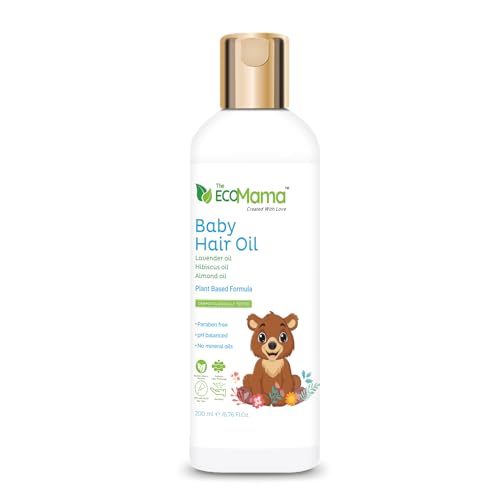 Baby Hair Oil Prevents Hair Thinning And Stimulates Hair Growth, Moisturizes and Sooths Hair and Scalp, Makes Babies Hair Soft Shiny and Stronger | Contains Hibiscus Oil, Coconut Oil, Lavender Oil & Avocado (200 ML)| Toxin Free, Vegan