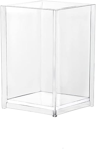 SagaSave Portalápices acrílico transparente, soporte transparente para brochas de maquillaje, accesorios de escritorio acrílicos, organizador de