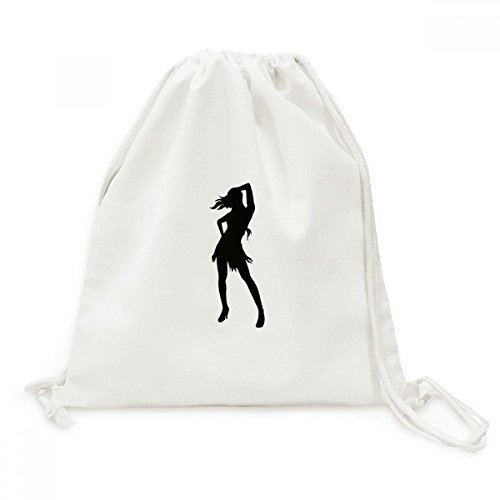 Sac à cordon en toile avec motif artistique de silhouettes élégantes