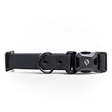 Fei & Eve VERO Series – MagEase Dog Collar, Patented Magnetic Buckles, 450LB Escape-Proof, PVC Waterproof, Fur-Safe, Odor Resistant & Wipes Clean, Adjustable Fit, Black Medium
