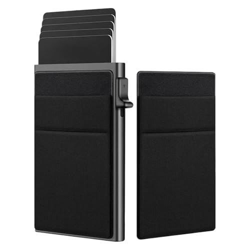 Credit Card Holder Men Thin Slim Mini Minimalist Wallets Luxury Metal Bank ID Cardholer Case Wallet, Compatible for Carteras(Gray)2