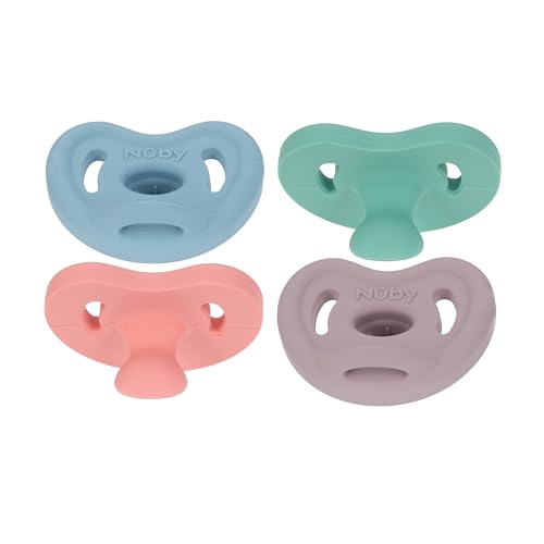 Image of Nuby 100% Silicone Orthodontic Pacifiers 2pk, 0-6 Months