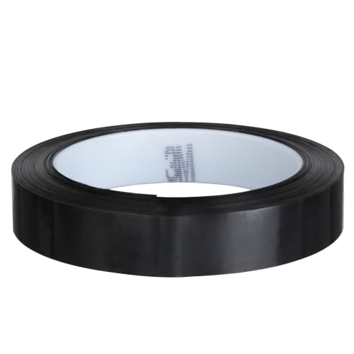 Image of 3M Polyester Film Tape 850, Black, 1 /2 in x 72 yd, 1.9 mil, 72 per case