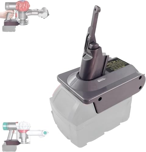 Replacement for Dyson V7V8 Vacuum Battery Battery Adapter for Milwaukee 18V Lithium Battery for Dyson V7V8 Absolute V7V8 Animal Cordless Battery Converter for Dyson Filter for Dyson Trigger Lock