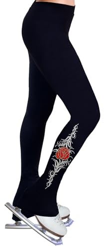 NY2 SPORTSWEAR Figure Skating Practice Pants with Rhinestones R87 - Adult Sizes- (Adult Medium) Black