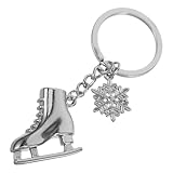 Healeved Porte-Clés Patin à Glace en Métal Pendentif Flocon de Neige Réaliste Accessoi...