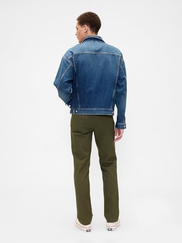 Image of Gap Men Solid Straight Fit Full Length Trousers