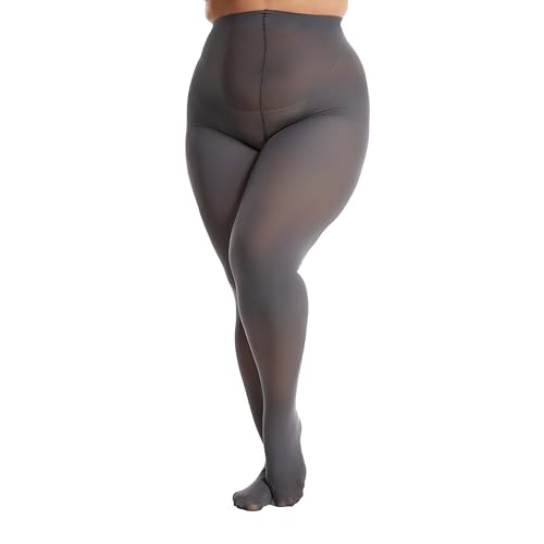 Image of Frola Plus Size Tights for Women Semi Opaque Control Top High Waist Stockings 60 Denier Women's Pantyhose 2X 3X 4X 5X
