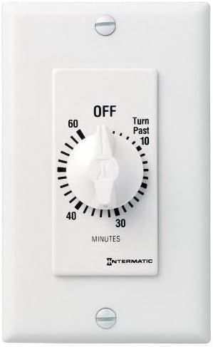 Intermatic FD60MWC Auto OFF Decorator Style FD Series Spring Wound Countdown Timer 125 - 277 Volt AC 60 min