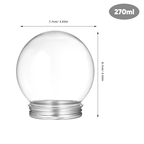 Gatuida 10Stücke Befüllbare Weihnachtskugeln Transparente Süßigkeitenflaschen Wiederverwendbare DIY Behälter aus Pet mit Aluminiumdeckel für Gastgeschenke und Kunstdekorationen