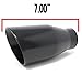 Black Stainless Steel Powder Coated Rolled Angle Cut Universal Exhaust Tips - 7, 9, 12, & 18 inch lengths - 2.50 inch inlet (7