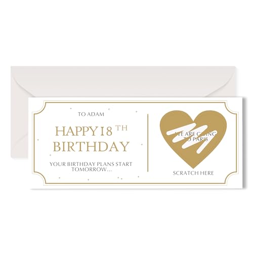 Personalised Scratch Card Birthday Scratch Card Gift Reveal Birthday Surprise Greeting Cards Scratch-Off Stickers with Envelope Best Wishes Gift Greeting Cards for Women Men (Design 2)