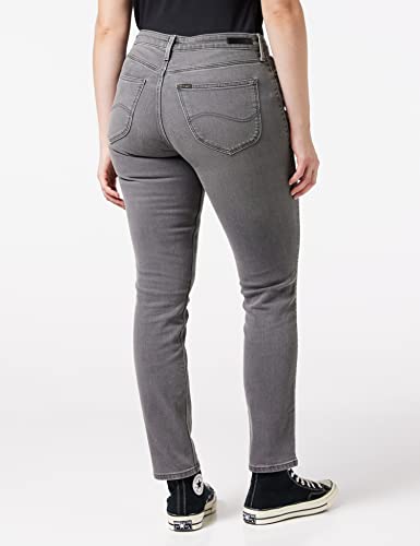 Lee Elly Jeans slim Donna, Grigio (Grey Used Clay