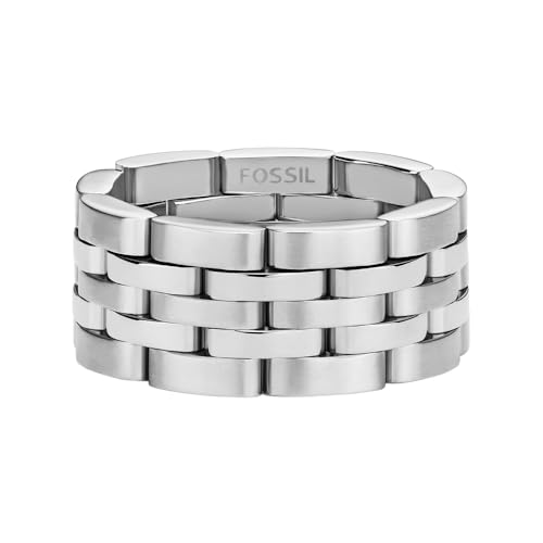 Fossil Men's Arden Silver Stainless Steel Ring, JF0482604010