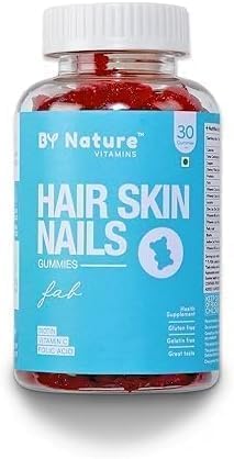 Hair Skin & Nails Vitamin Gummies - with Biotin, Folic Acid, Vitamin A, C, E, B6, B7, B9 & B12 for Hair Growth, Glowing Skin & Strong Nails (30-Day Pack)