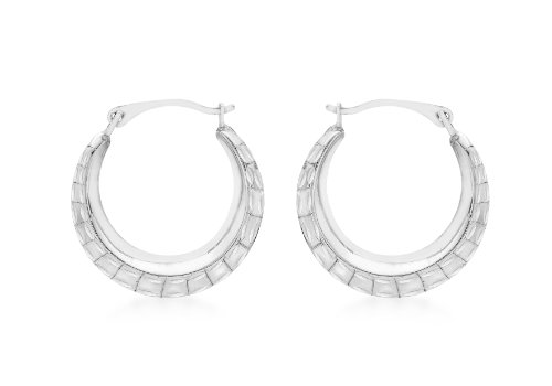 Boucles d'oreilles créoles pour femme en or blanc Carissima le bijou idéal du bureau aux sorties