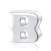 Hoobeads Authentic 925 Sterling Silver Letter Initial A-z Alphabet Beads Fits Pandora Bracelet Charms (B)