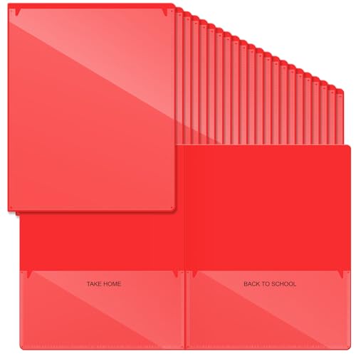 Dossiers robustes à 2 poches Henoyso lot de 100 chemises de rangement rouge pour étudiants