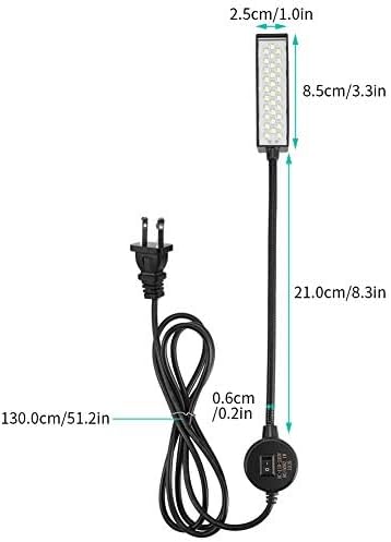 Miniatura 3 de eecoo Luz para máquina de coser, 30 LED, brazo de cuello de cisne flexible, luz de trabajo con base de montaje magnética, luz LED multifuncional